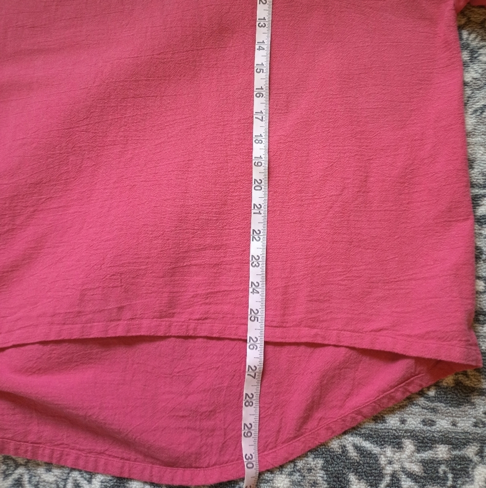 Soft Surroundings 1X Pink Gauze Tunic Top Boat Neck Barbie Beach Oversized - Picture 9 of 9